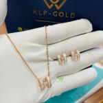 Bông Tai – Mặt dây Hermes Hồng 18k MDBT0002