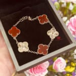 Lắc Tay Vans-Cleefs arples Hồng 18k VT00003