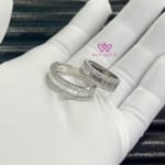 Đôi Nhẫn Baguette Vàng Trắng 14k NC00013